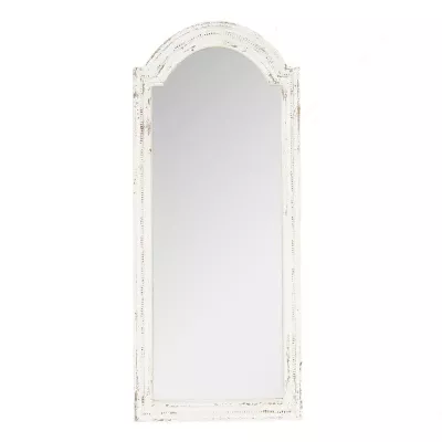 Clayre & Eef Wandspiegel 58x135 cm Weiß Grau Holz Spiegel Groß Schminkspiegel