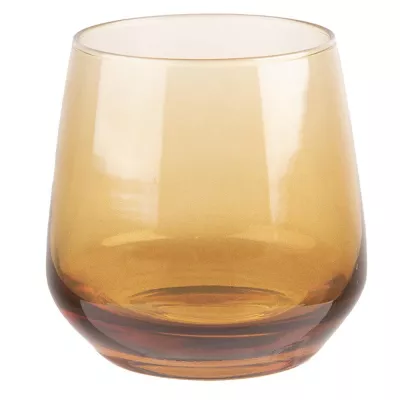 Clayre & Eef Wasserglas 310 ml Gelb Glas Trinkbecher