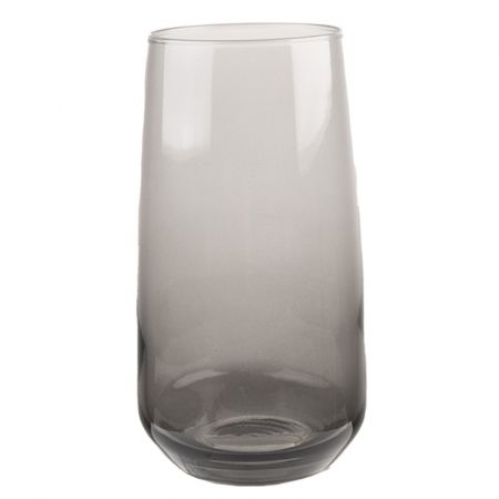 Clayre & Eef Wasserglas 430 ml Grau Glas Trinkbecher