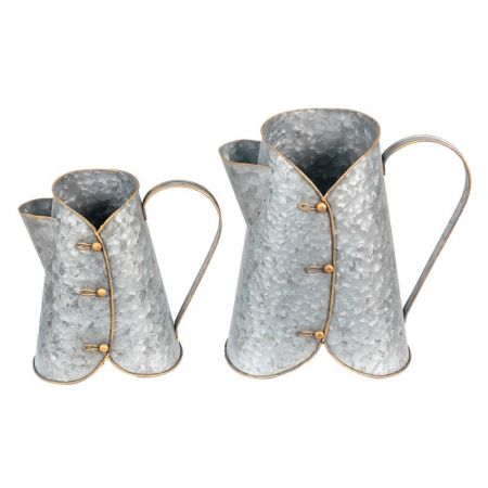 Clayre & Eef Wasserkrug Grau Metall Wasserkanne Deko Accessoires