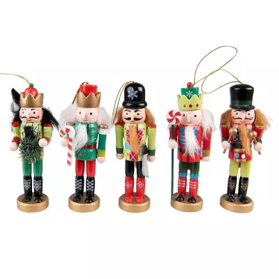 Clayre & Eef Weihnachtsaufhängern Nussknacker 4x4x13 cm Rot Grün Kunststoff Weihnachtsdekoration