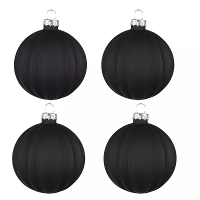 Clayre & Eef Weihnachtsbaum deko 4er-Set Ø 8 cm Schwarz