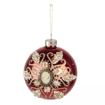 Clayre & Eef Weihnachtsbaum deko Ø 12 cm Rot Glas