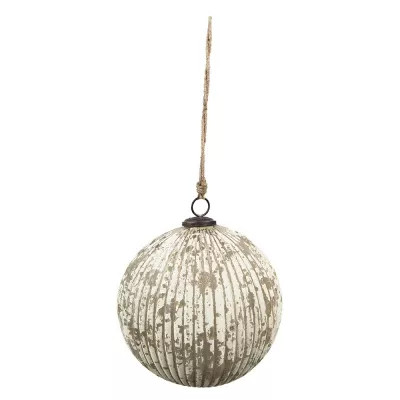 Clayre & Eef Weihnachtsbaum deko Ø 20 cm Braun Glas Rund Weihnachtsdeko