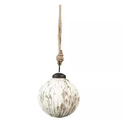 Clayre & Eef Weihnachtsbaum deko Ø 8 cm Braun Beige Glas Rund