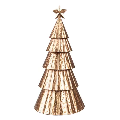 Clayre & Eef Weihnachtsdeko Weihnachtsbaum 38 cm Kupferfarbig Metall Dekoratives Figur Deko Accessoires