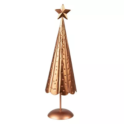 Clayre & Eef Weihnachtsdeko Weihnachtsbaum 38 cm Kupferfarbig Metall Dekoratives Figur Deko Accessoires