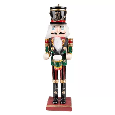 Clayre & Eef Weihnachtsdekoration für Innenräume Nussknacker 30 cm Grün Rot Kunststoff
