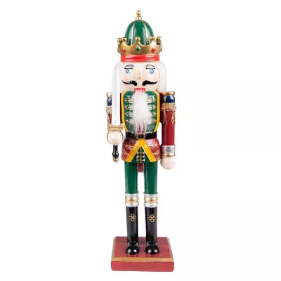 Clayre & Eef Weihnachtsdekoration für Innenräume Nussknacker 30 cm Grün Rot Kunststoff