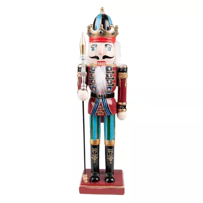 Clayre & Eef Weihnachtsdekoration für Innenräume Nussknacker 30 cm Rot Blau Kunststoff