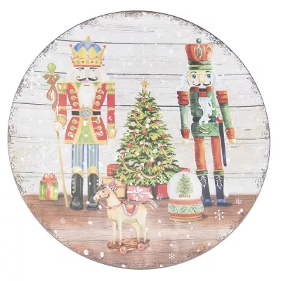 Clayre & Eef Weihnachtsteller Ø 40 cm Rot Grün Kunststoff