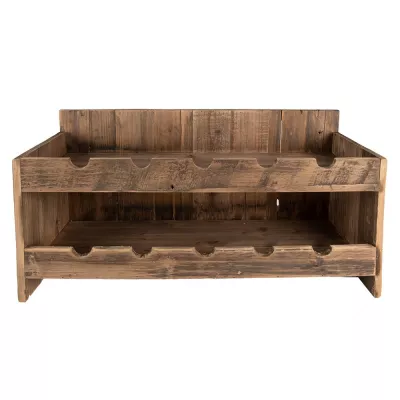 Clayre & Eef Weinflaschenhalter 65x28x33 cm Braun Holz Rechteckig Flaschenregal