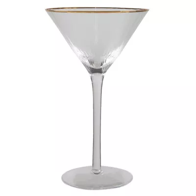 Clayre & Eef Weinglas 250 ml Goldfarbig Glas Rund