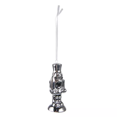 Clayre & Eef Wohndeko Nussknacker 10 cm Silberfarbig Porzellan Weihnachtsdeko