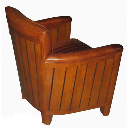Art Deco Leder-Clubsessel "Mariner's Brown"