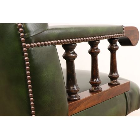 "Acolswivel" Chesterfield Drehstuhl, in Birch Antique Green, sofort lieferbar