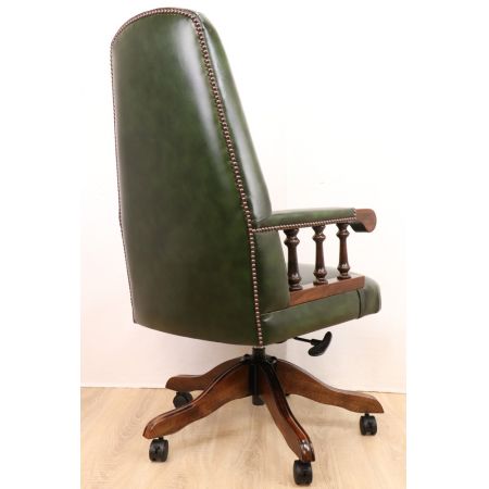 "Acolswivel" Chesterfield Drehstuhl, in Birch Antique Green, sofort lieferbar
