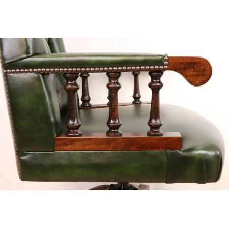 "Acolswivel" Chesterfield Drehstuhl, in Birch Antique Green, sofort lieferbar