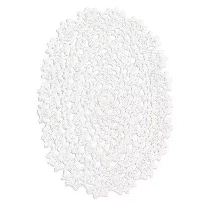 Untersetzer oval weiß 11.5*16cm