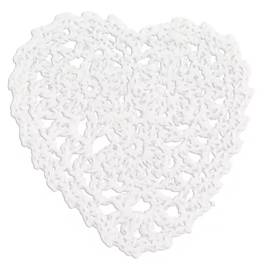 Clayre & Eef Untersetzer Herz weiß 7cm