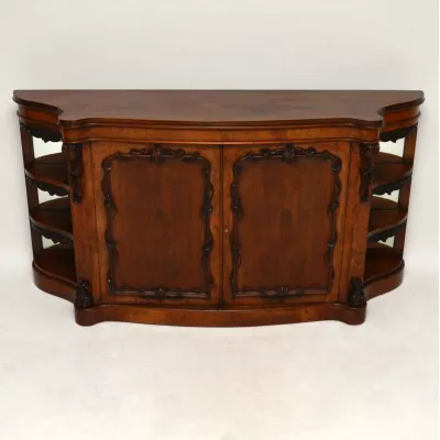 Antike viktorianische Walnuss Sideboard Anrichte