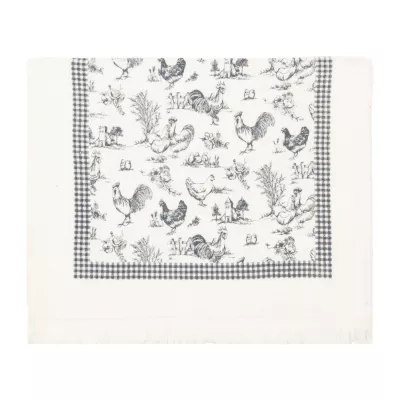 Clayre & Eef Chicken Family Handtuch Gästehandtuch Gästetuch blau ca. 40 x 60 cm
