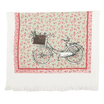 Clayre & Eef My Lovely Life Gästehandtuch Fahrrad 40 x 60 cm