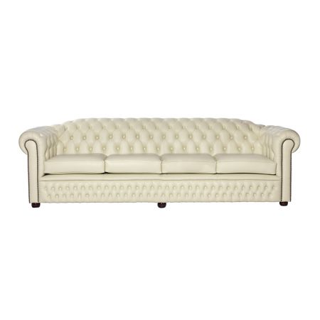 "Cambridge" 4-Sitzer Original englisches Chesterfield Ledersofa