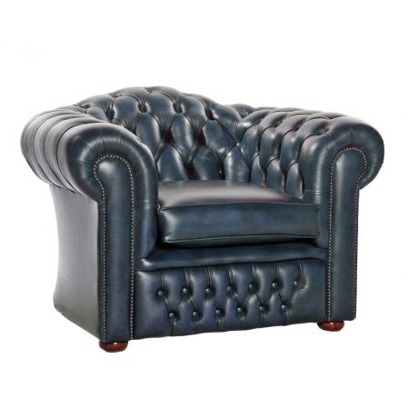 Chesterfield Sessel "Cambridge" in Birch Antique Blue
