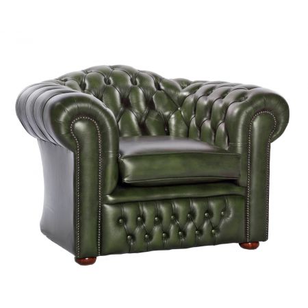 Chesterfield Sessel "Cambridge" in Birch Antique Green