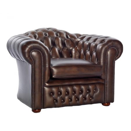 Chesterfield Sessel "Cambridge" in Birch Antique Brown