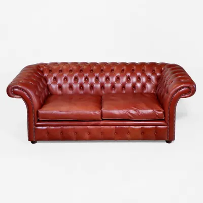Chesterfield Sofa "Fort William" – 3-Sitzer in Rot