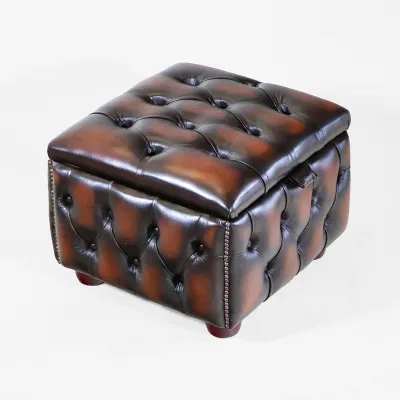"Cubes" Chesterfield Beistellhocker