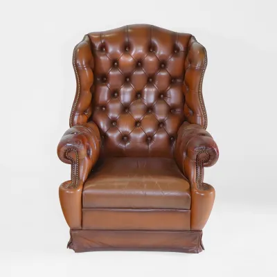 Vintage Chesterfield Ohrensessel