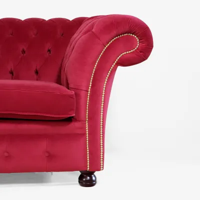 Original englisches Chesterfield Sofa "Empire" (Abb. in Leder)