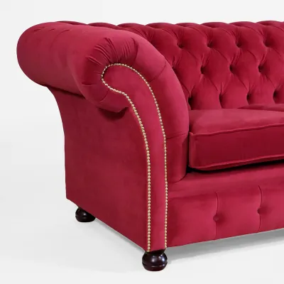 Original englisches Chesterfield Sofa "Empire" (Abb. in Leder)