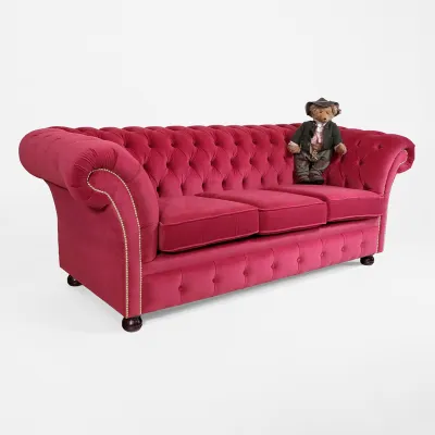 Original englisches Chesterfield Sofa "Empire" (Abb. in Leder)