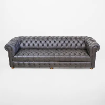 "Windsor Classic" 4-Sitzer Original englisches Chesterfield Ledersofa