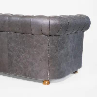 "Windsor Classic" 4-Sitzer Original englisches Chesterfield Ledersofa