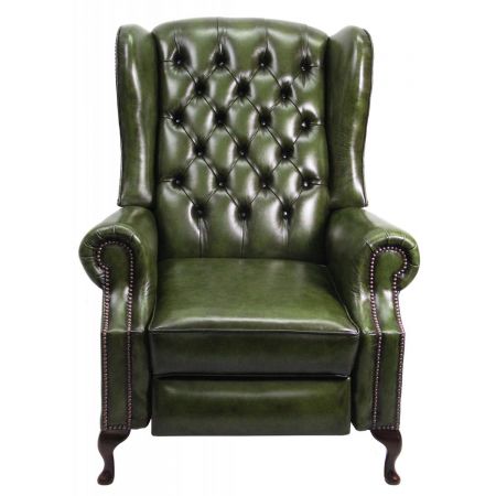 Chesterfield Recliner "Lazy Chair" in Birch Antique Green