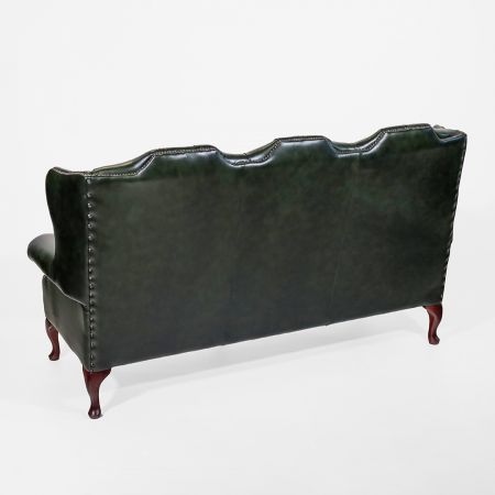 "Queen Anne" Chesterfield Sofa Leder Ohrensofa 3-Sitzer  mit hoher Rückenlehne