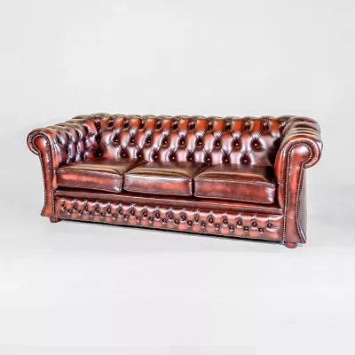 Tolles Chesterfield Sofa "Crieff" Englisches Ledersofa Dreisitzer