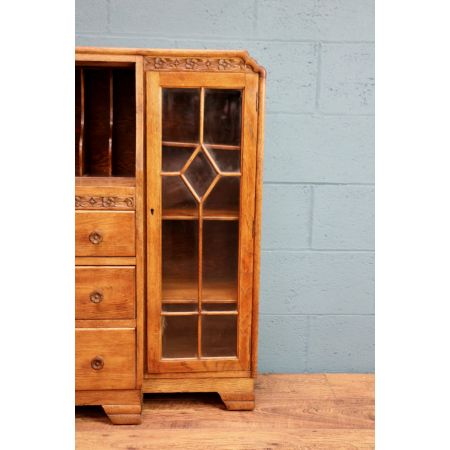 Antiker Bücherschrank mit Sekretär, ca. 1930