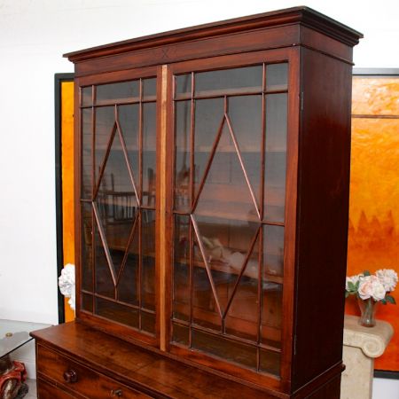 Glasierter Mahagoni Sekretär