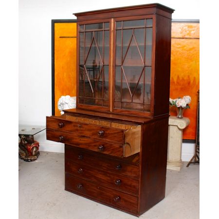 Glasierter Mahagoni Sekretär