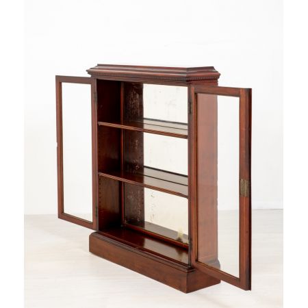 Verglastes Bücherregal mit Mahagoni