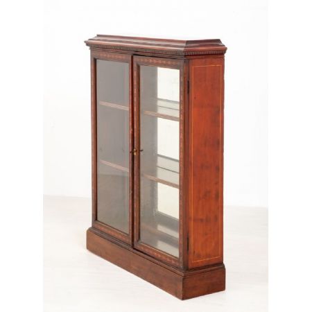 Verglastes Bücherregal mit Mahagoni