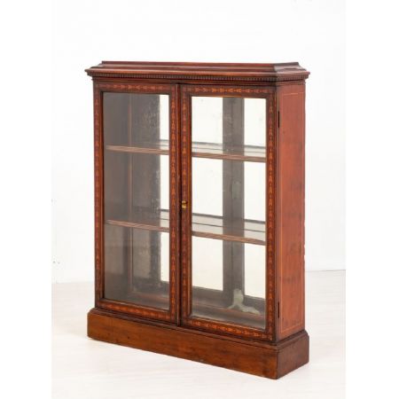 Verglastes Bücherregal mit Mahagoni