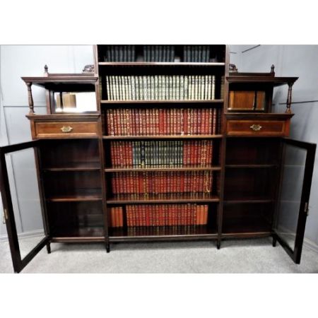 Großes viktorianisches Rosewood Bookcase