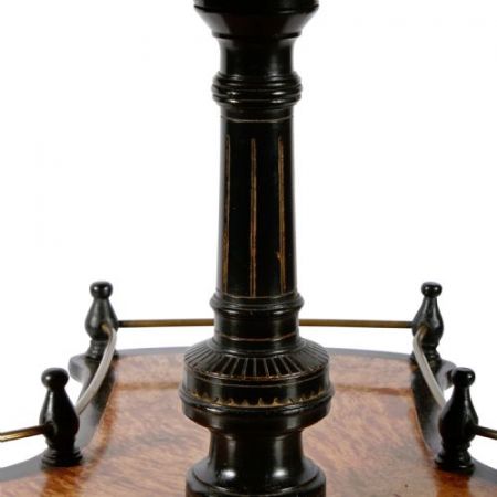 Amboina & ebonisierter Büchertisch aus dem 19. Jahrhundert